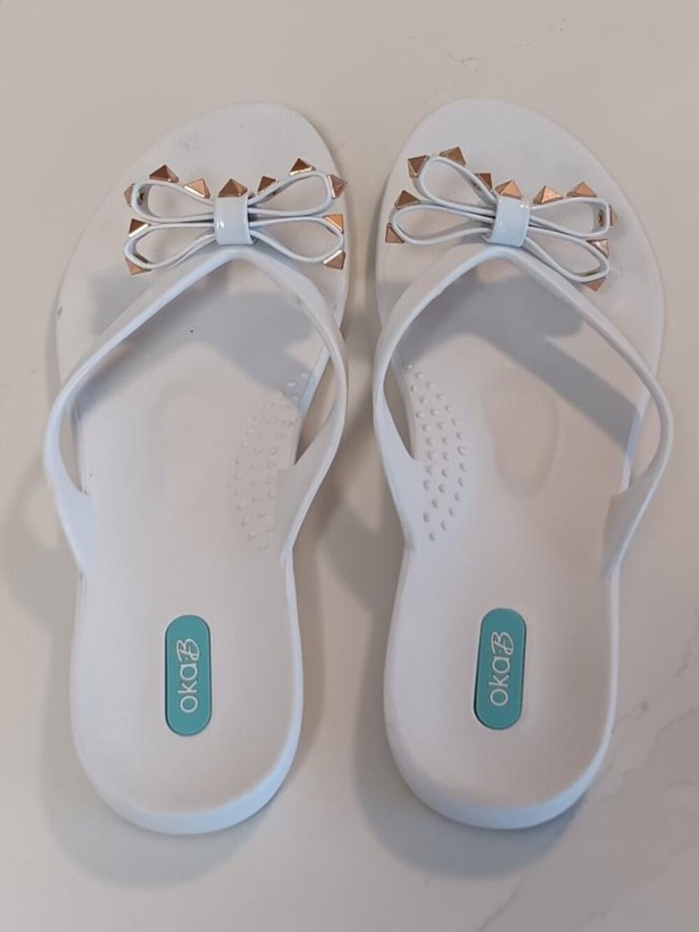 OKA.b Flip Flop Sandals White Size 9